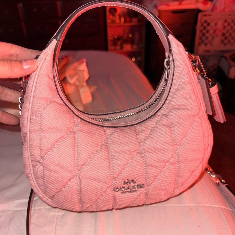 Coach Carmen Ballerina Pink Quilted Crossbody Bag - Picture 4 of 16